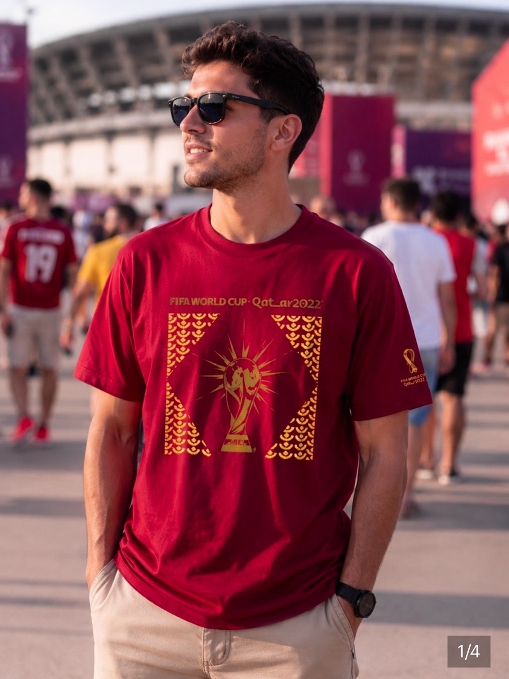 FIFA World Cup Qatar 2022 Official Trophy Graphic T-Shirt NWT XL